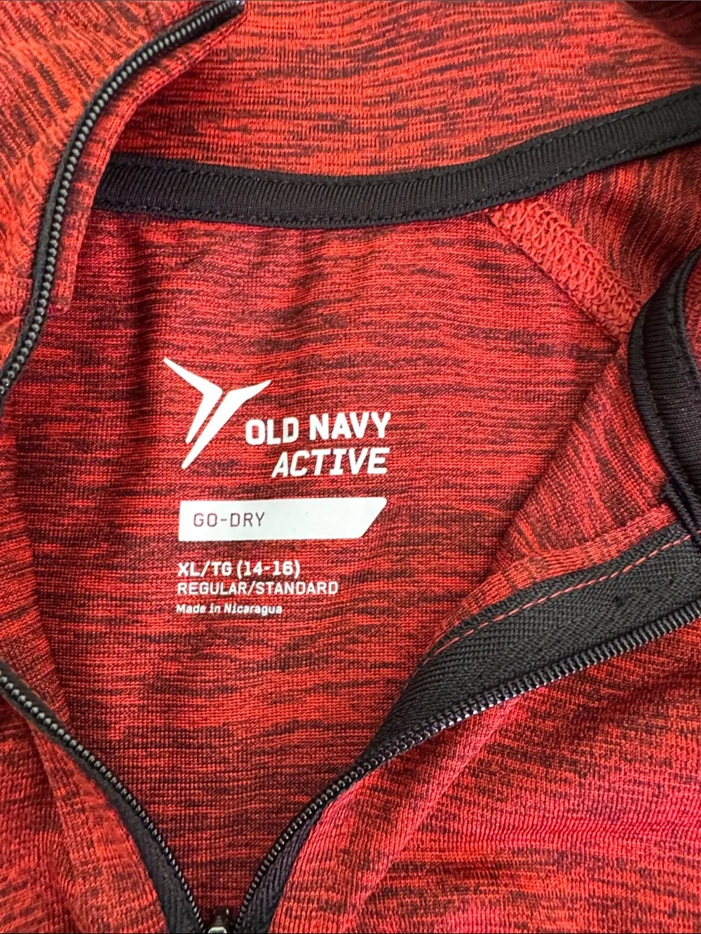 Old Navy Active Heathered Red 1/4 Zip Pullover Top XL